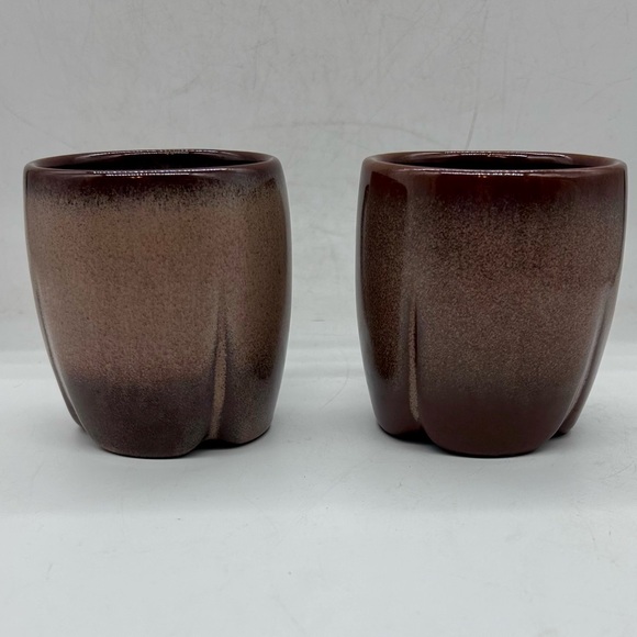 Vintage Set of 2 FRANKOMA Plainsman Cinnamon Brown C6 Coffee Cup Mug - Picture 5 of 12